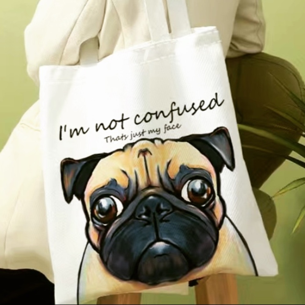 Adorable Dog Print Reusable Tote